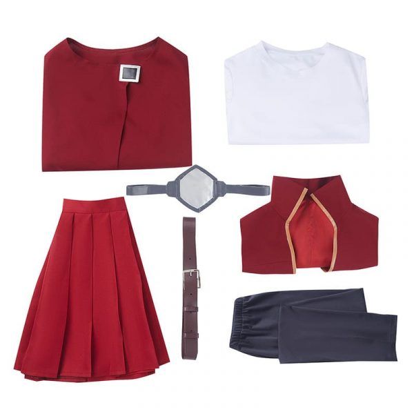 Anime Sword Art Online Asuna Yuuki Cosplay Costume Red Cloak Women