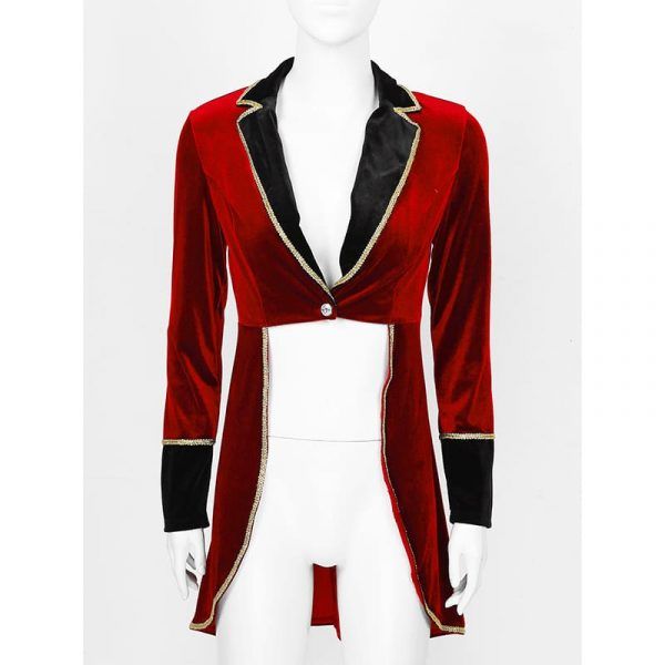 Circus Ringmaster Costume Long Sleeve Blazers Jacket Coat