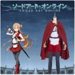 Anime Sword Art Online Asuna Yuuki Cosplay Costume Red Cloak Women