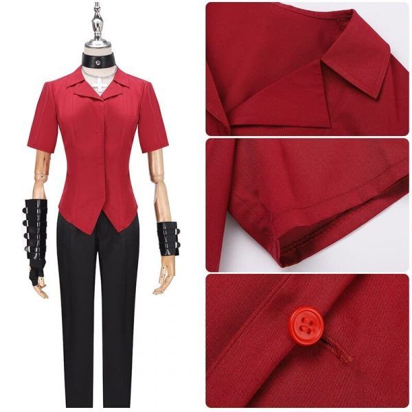 Helltaker Cosplay Costume Zdrada,The Bitch Demon Red Shirt