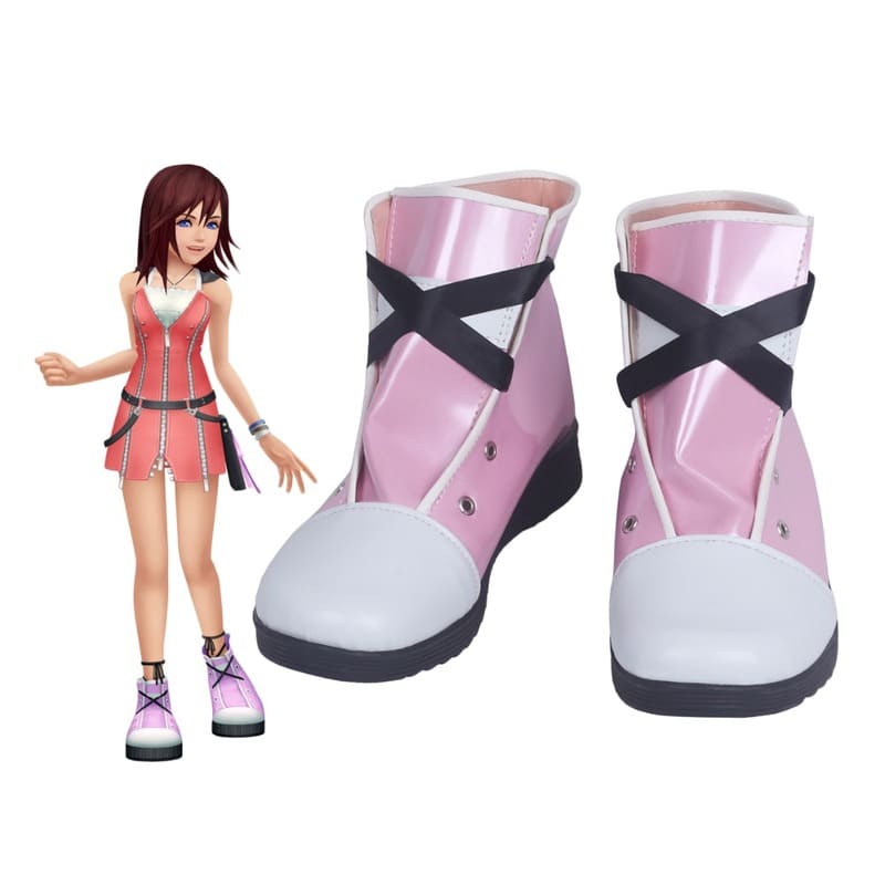 Anime Kingdom Hearts 2 Kairi Pink Cosplay Shoes Custom Made