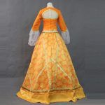 Top Quality Movie Aladdin Jasmine Princess Orange Long Dress Arabian Royal Gown