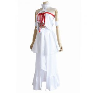 Anime Sword Art Online SAO Yuuki Asuna Cosplay Costumes Titania Prison Women Dress