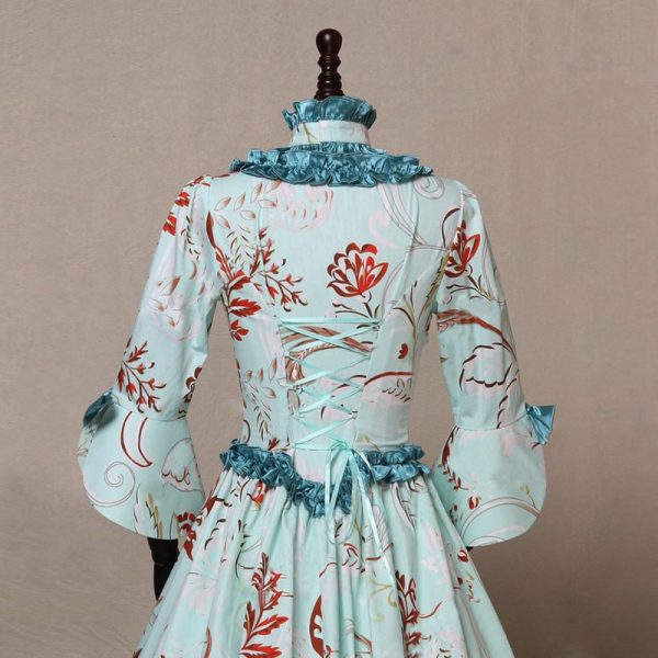 Renaissance Victorian Royal Queen Costume Medieval Gown Robe Train Dress