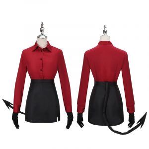 Helltaker Pandemonica Cosplay Costume Tail Ears The Tired Demon Outfit