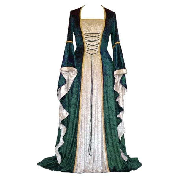 Medieval Dress Palace Noble Long Robes Ancient Bell Sleeve Princess Costume