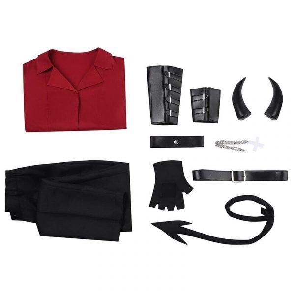 Helltaker Cosplay Costume Zdrada,The Bitch Demon Red Shirt