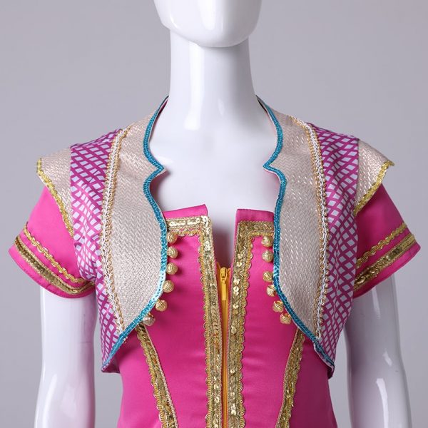 Jasmine Princess Cosplay Costume Movie Aladdin Outfit Rose Red Suit