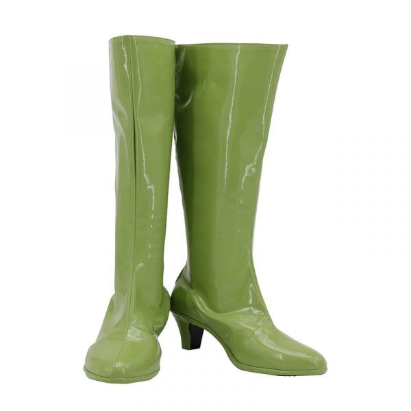 One Piece Nico Robin Cosplay Boots Green High Heel