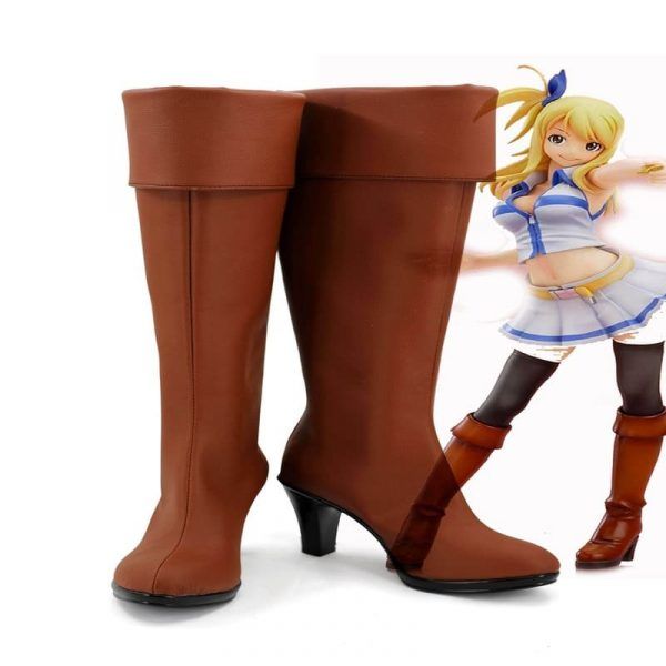 Fariy Tail Lucy Heartfilia Cosplay Brown Boots