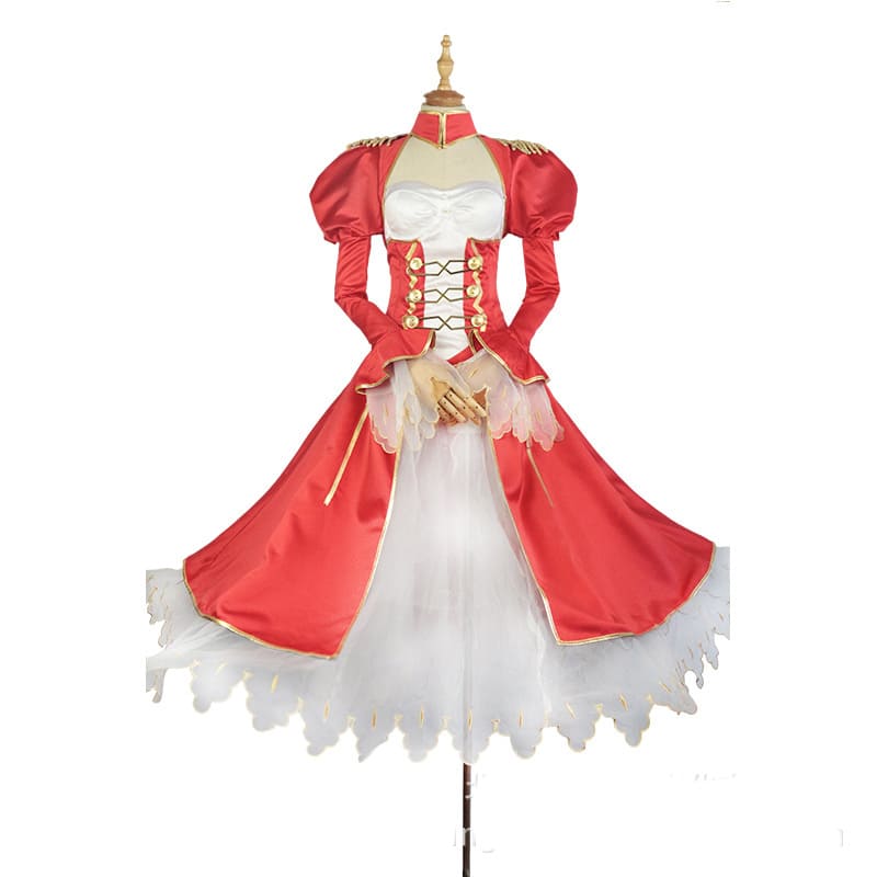 fate saber red dress Anime Game Fate Grand Order Cosplay Costumes Saber Nero Claudius Red Dress  with Jacket and Bow Tie for Women Cosplay Costumes