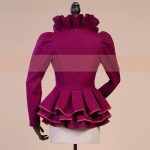 Fashion Spring Autumn Woolen Coat Women Royal Court Ruffles Swallowtail Jackets