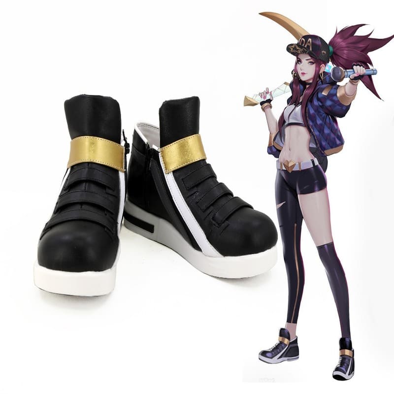Game Lol Kda Akali Cosplay Black Shoes For Adult Women