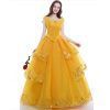 Moive Beauty And Beast Belle Cosplay Costume Princess Yellow Party Dress