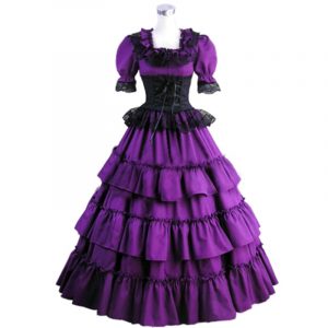 Summer Victorian Vintage Long Lolita Dress Ruffled Gothic Costumes