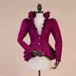 Fashion Spring Autumn Woolen Coat Women Royal Court Ruffles Swallowtail Jackets