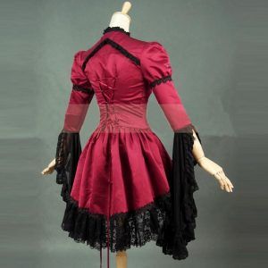 Spring Summer Vintage Victoria Jacket Gothic Costume Royal Court Ruffled Lace Coat
