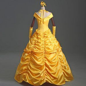 Princess Ball Gown Beauty And The Beast Belle Costume Yellow Gown
