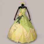 The Princess And The Frog Cosplay Costume Tiana Long Green Party Dresses