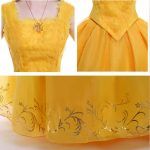 Moive Beauty And Beast Belle Cosplay Costume Princess Yellow Party Dress