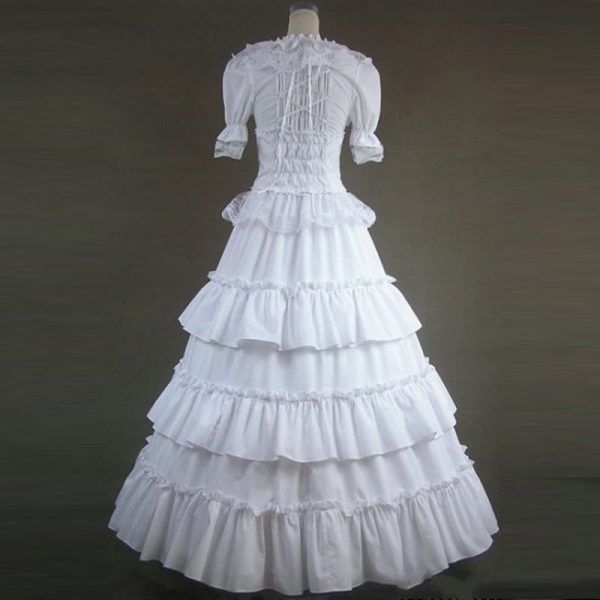 Summer Victorian Vintage Long Lolita Dress Ruffled Gothic Costumes