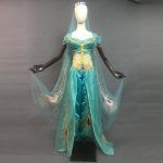 Aladdin Jasmine Princess Cosplay Costume Sexy Belly Dance Peacock Embroidery Dress