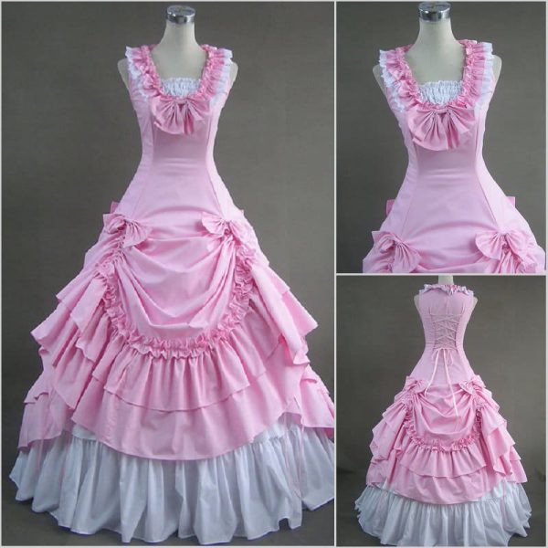 Summer Elegant Vintage Victorian Lolita Dress Women Long Gothic Costume