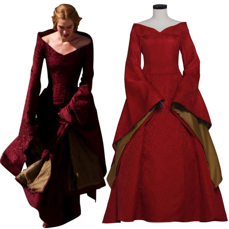 Cersei Lannister Dress Red Medieval Renaissance Ball Gown - Speed Cosplay Cersei Lannister Dress Red Medieval Renaissance Ball Gown - Speed Cosplay