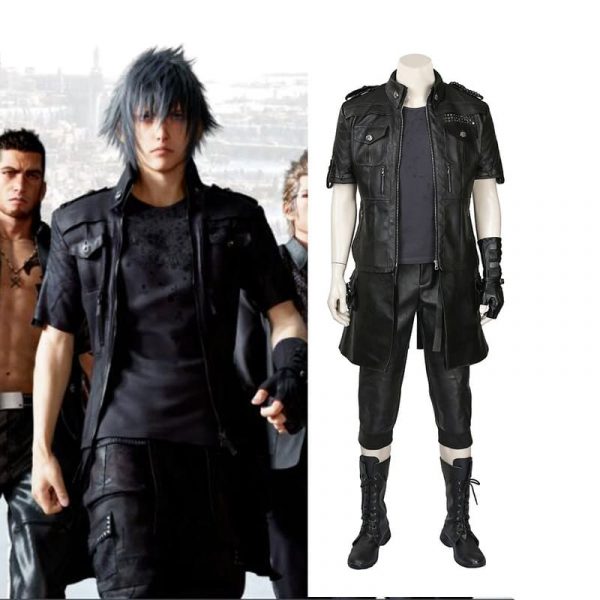 Noctis Lucis Caelum Cosplay Final Fantasy XV Men Black Martin Boots