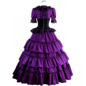 Summer Victorian Vintage Long Lolita Dress Ruffled Gothic Costumes