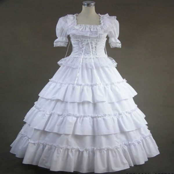 Summer Victorian Vintage Long Lolita Dress Ruffled Gothic Costumes