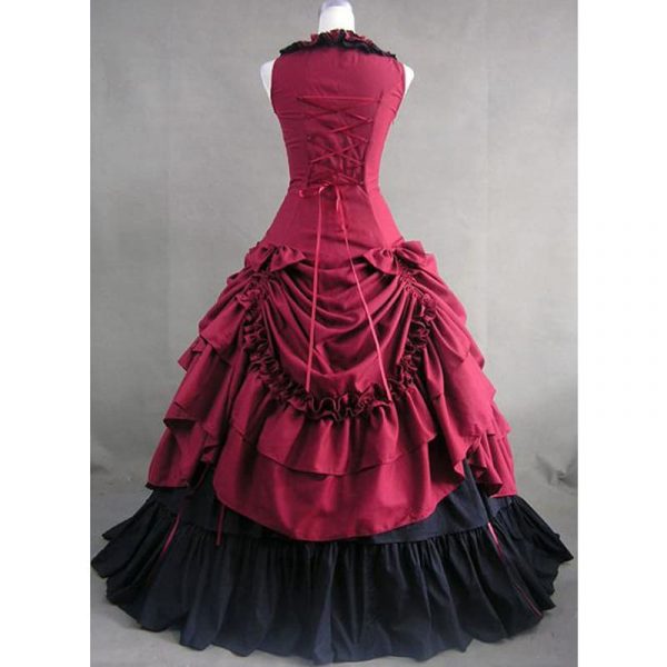 Summer Elegant Vintage Victorian Lolita Dress Women Long Gothic Costume