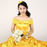 Princess Ball Gown Beauty And The Beast Belle Costume Yellow Gown