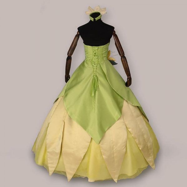 The Princess And The Frog Cosplay Costume Tiana Long Green Party Dresses