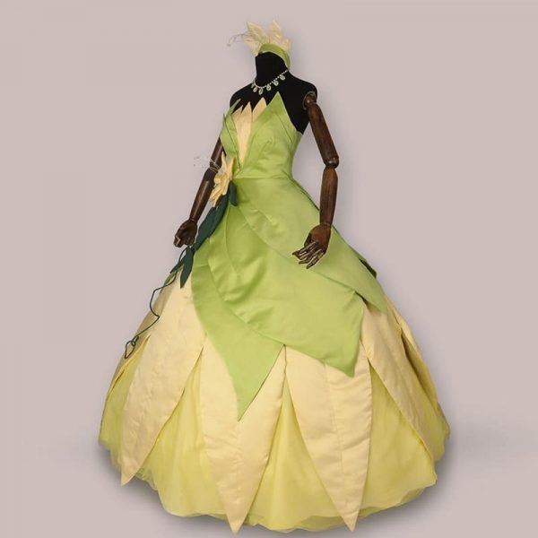 The Princess And The Frog Cosplay Costume Tiana Long Green Party Dresses