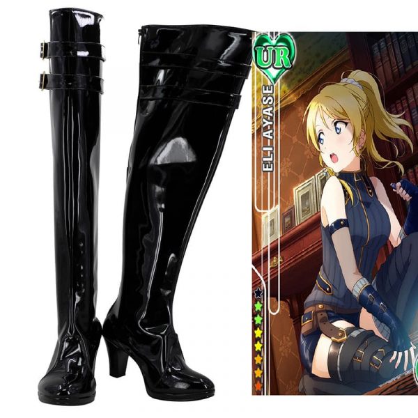 Love Live Eli Ayase Cosplay Boots Black High Heel Custom Made