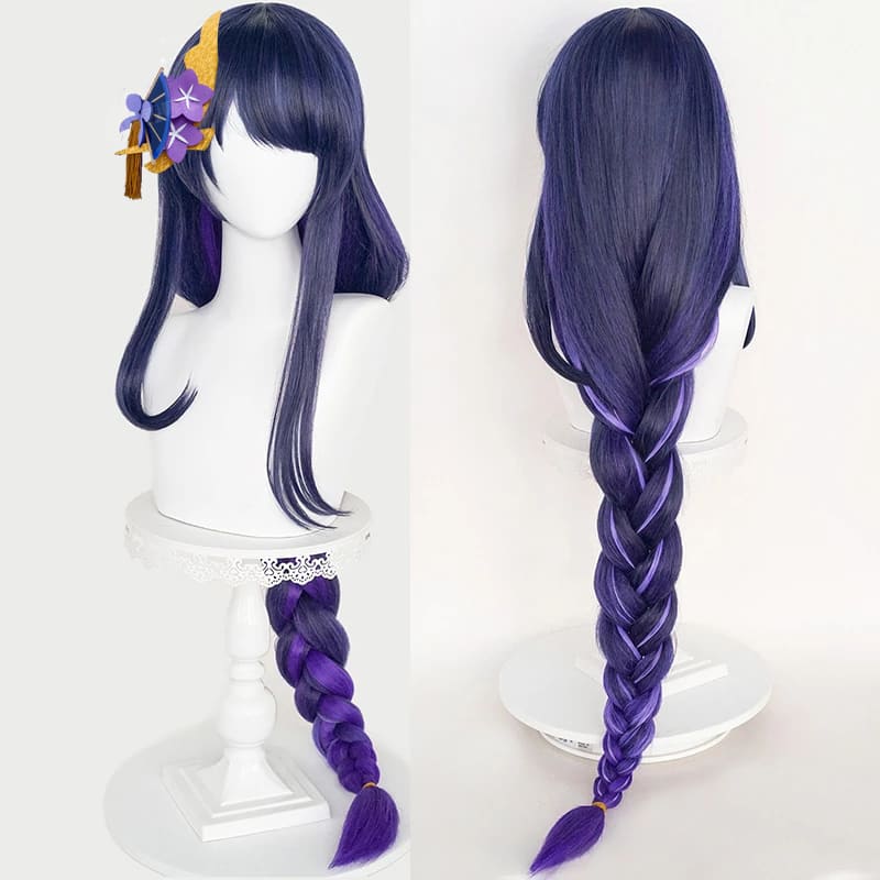 Game Genshin Impact Raiden Shogun Cosplay Wig With Wig Cap