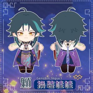 Genshin Impact Xiao Cosplay Anime Plushies 20cm Cute Change Suit Clothes Plushie Dress up Stuffed Doll