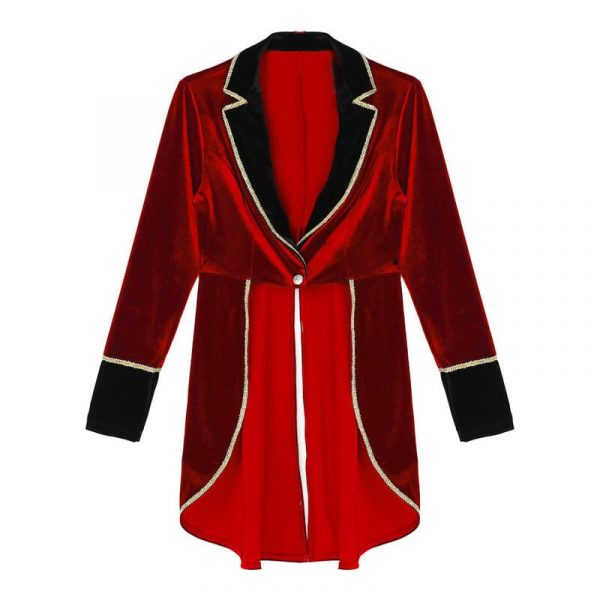 Circus Ringmaster Costume Long Sleeve Blazers Jacket Coat
