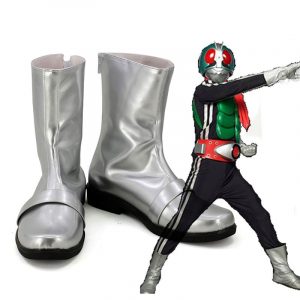 Kamen Rider Double Masked Rider 1 Silver Cosplay Boots