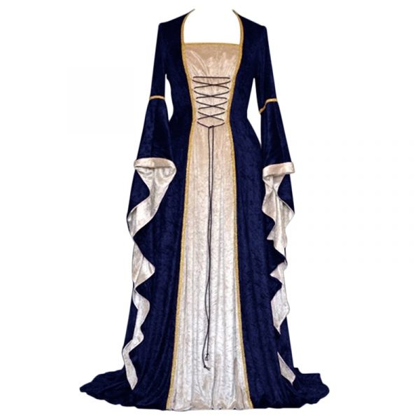 Medieval Dress Palace Noble Long Robes Ancient Bell Sleeve Princess Costume