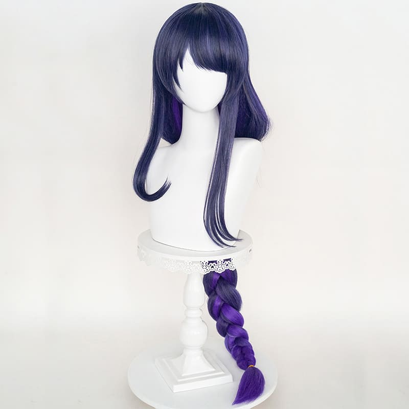 Game Genshin Impact Raiden Shogun Cosplay Wig With Wig Cap