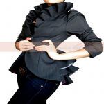 Fashion Spring Autumn Woolen Coat Women Royal Court Ruffles Swallowtail Jackets