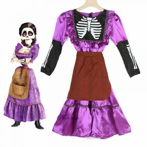 CoCo Mama Imelda Cosplay Costume Girls Skeleton Music Dreaming Around Fancy Dress For Kids