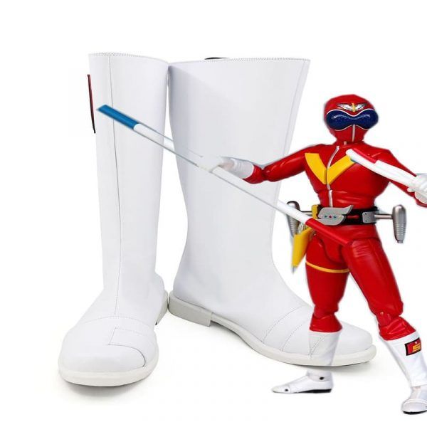 Himitsu Sentai Gorenger Akaranger Cosplay White Boots