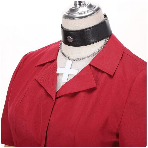 Helltaker Cosplay Costume Zdrada,The Bitch Demon Red Shirt