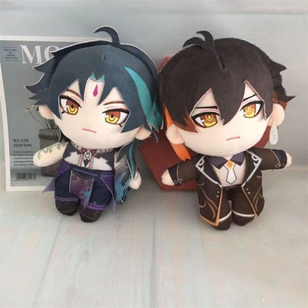 20cm Game Genshin Impact Anime Plushies Xiao Zhongli Cartoon Mascot Stuffed Doll