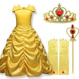 Belle Princess Girls Dress For Beauty And The Beast Kids Costume