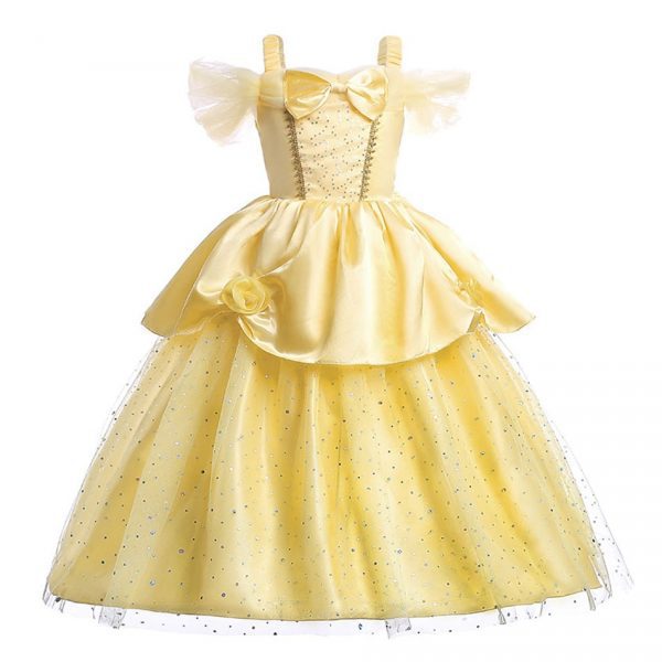 3-10 Years Anna Elsa Girl Dress Princess Costume Children Rapunzel Mermaid Belle Outfit
