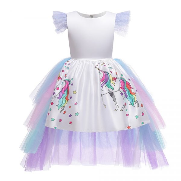 3-10 Years Anna Elsa Girl Dress Princess Costume Children Rapunzel Mermaid Belle Outfit